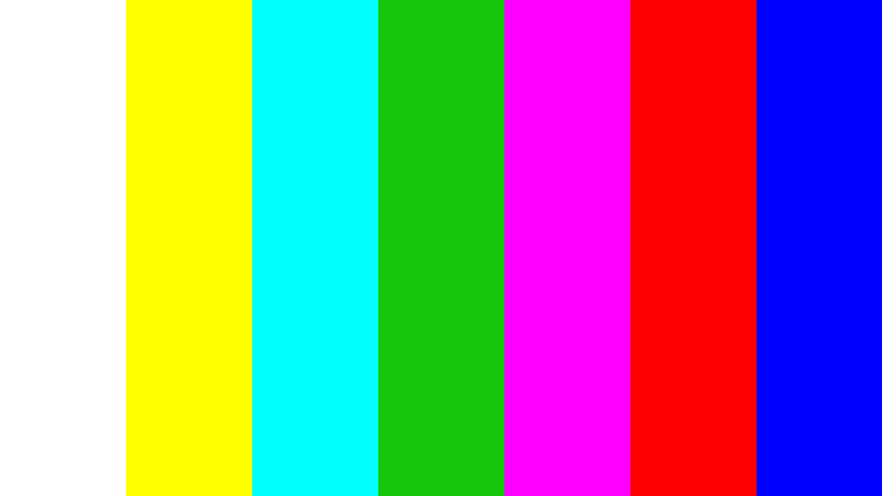 SMPTE-style vertical colour bars test pattern.